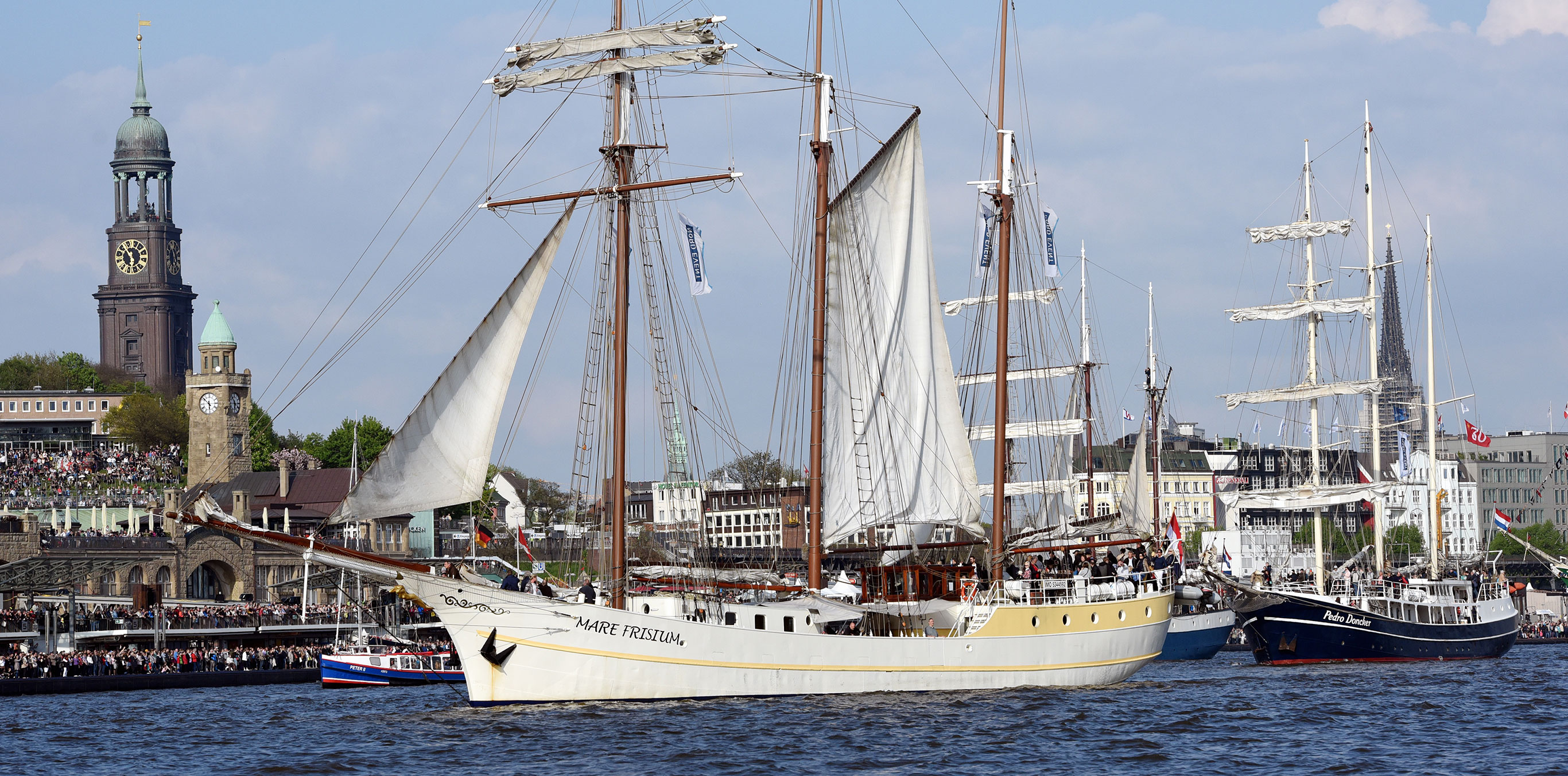 Sailing ship at the Hafengeburtstag celebration in Hamburg