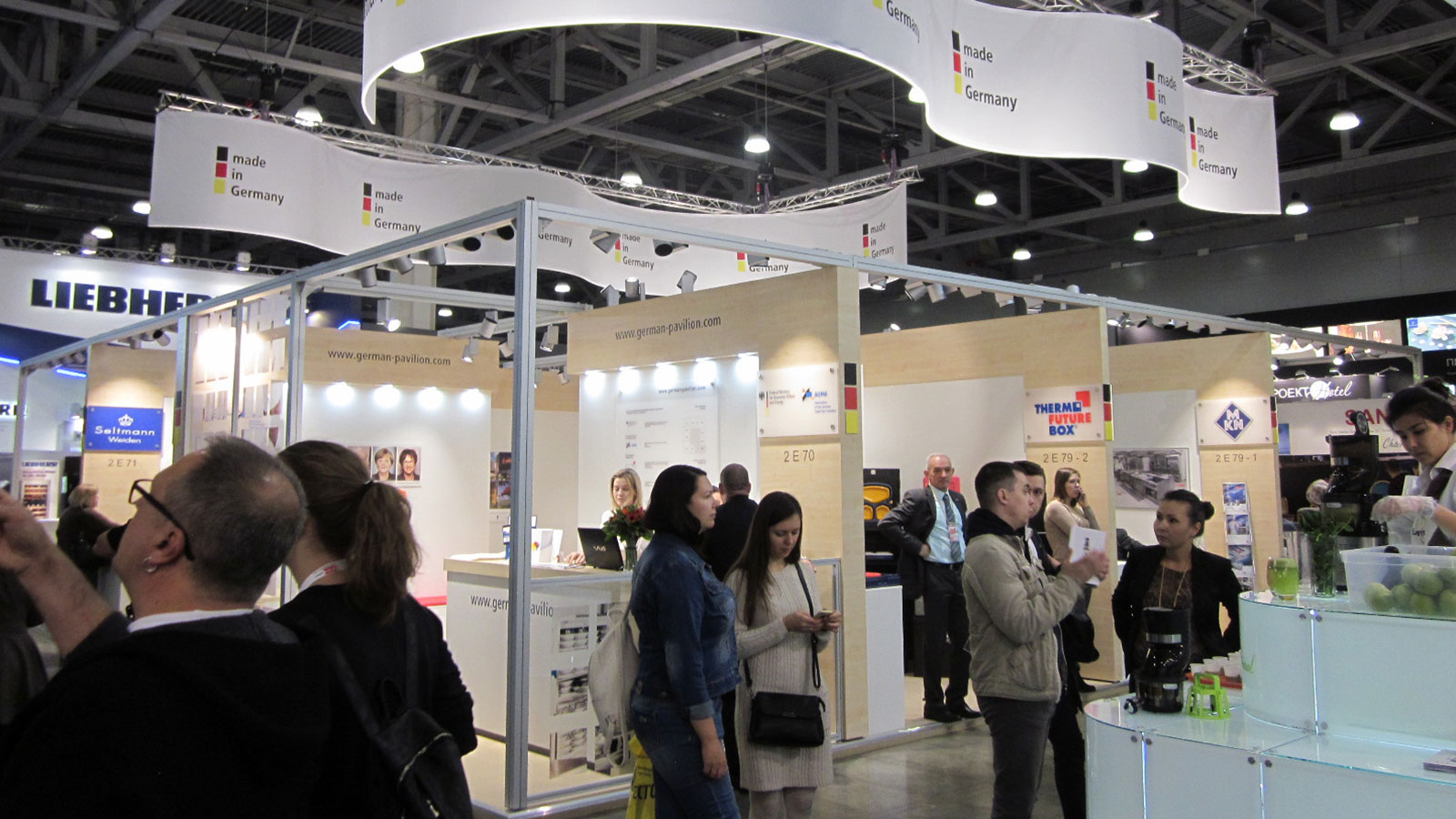 Exhibition booth at the PIR Expo – International Trade Fair for the Hotel Industry in Moscow / Russia